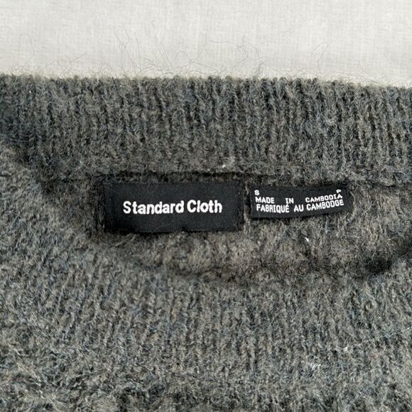 Standard Cloth Sweater Men Small Gray Green Pullover Crewneck Urban Lightweight - Picture 4 of 6